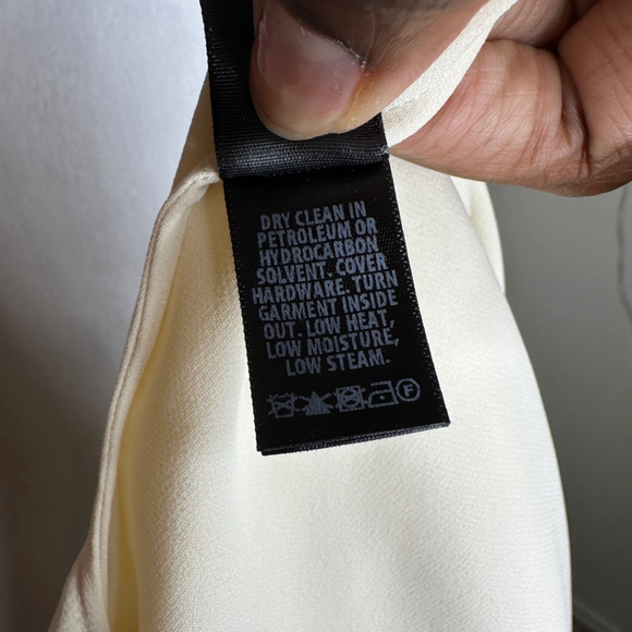 St John Long Sleeve Heavy Silk Georgette‎ Dress In Alabaster Women's S - Picture 10 of 12